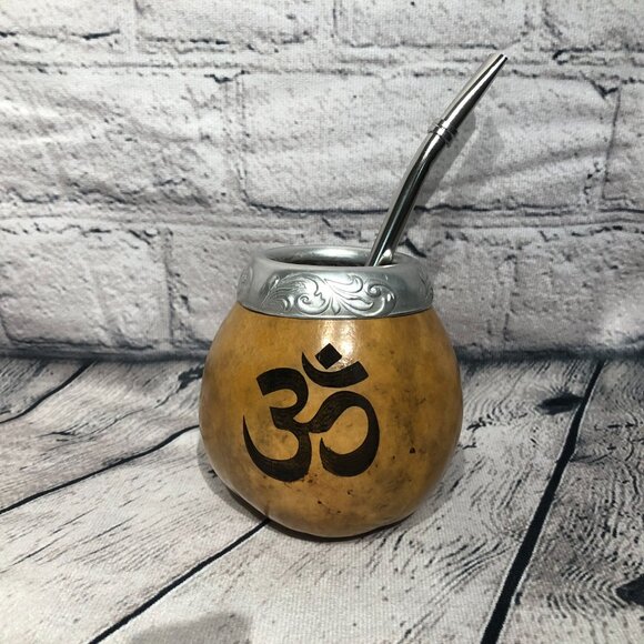 Yerba Mate Gourd Straw Stainless Cup KIT ARTISAN HANDMADE Sing Yogo - Picture 2 of 5